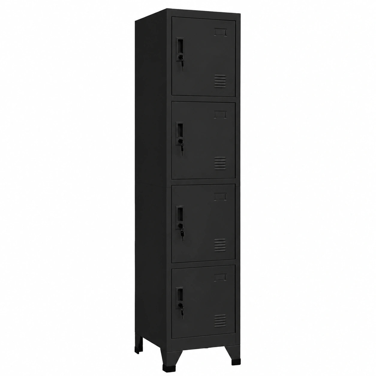 Armoire, en acier, avec rangement, coloris noir, 38 x 45 x 180 cm, pour la chambre