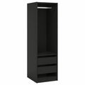 Armoire, avec rangement, avec tiroirs, coloris noir, pour la chambre