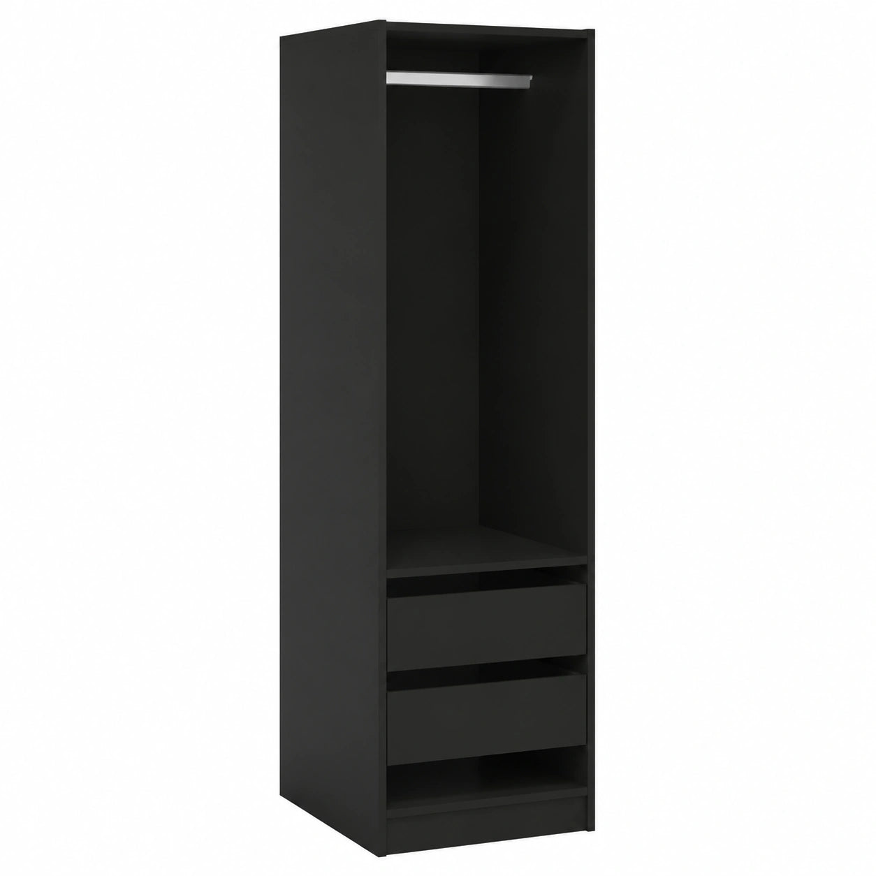 Armoire, avec rangement, avec tiroirs, coloris noir, pour la chambre