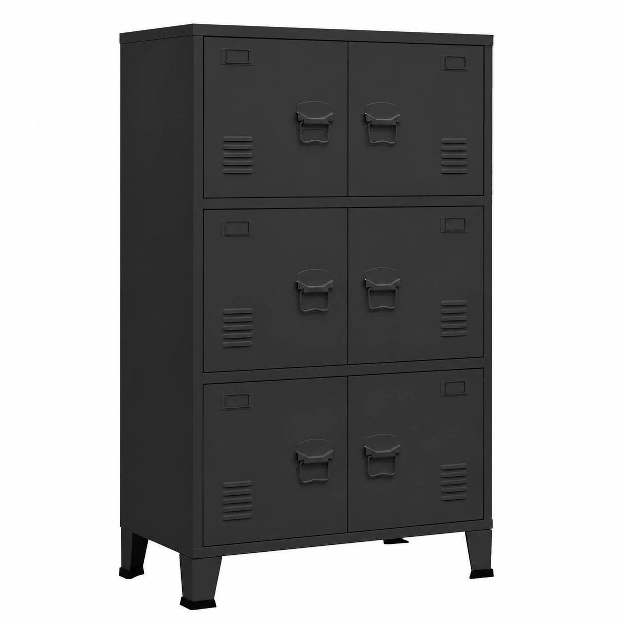 Armoire, avec rangement, avec étagères, en métal, coloris noir, 75 x 40 x 115 cm, pour la chambre