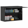 Armoire, avec rangement, coloris noir, 90 x 40 x 53 cm, pour la chambre