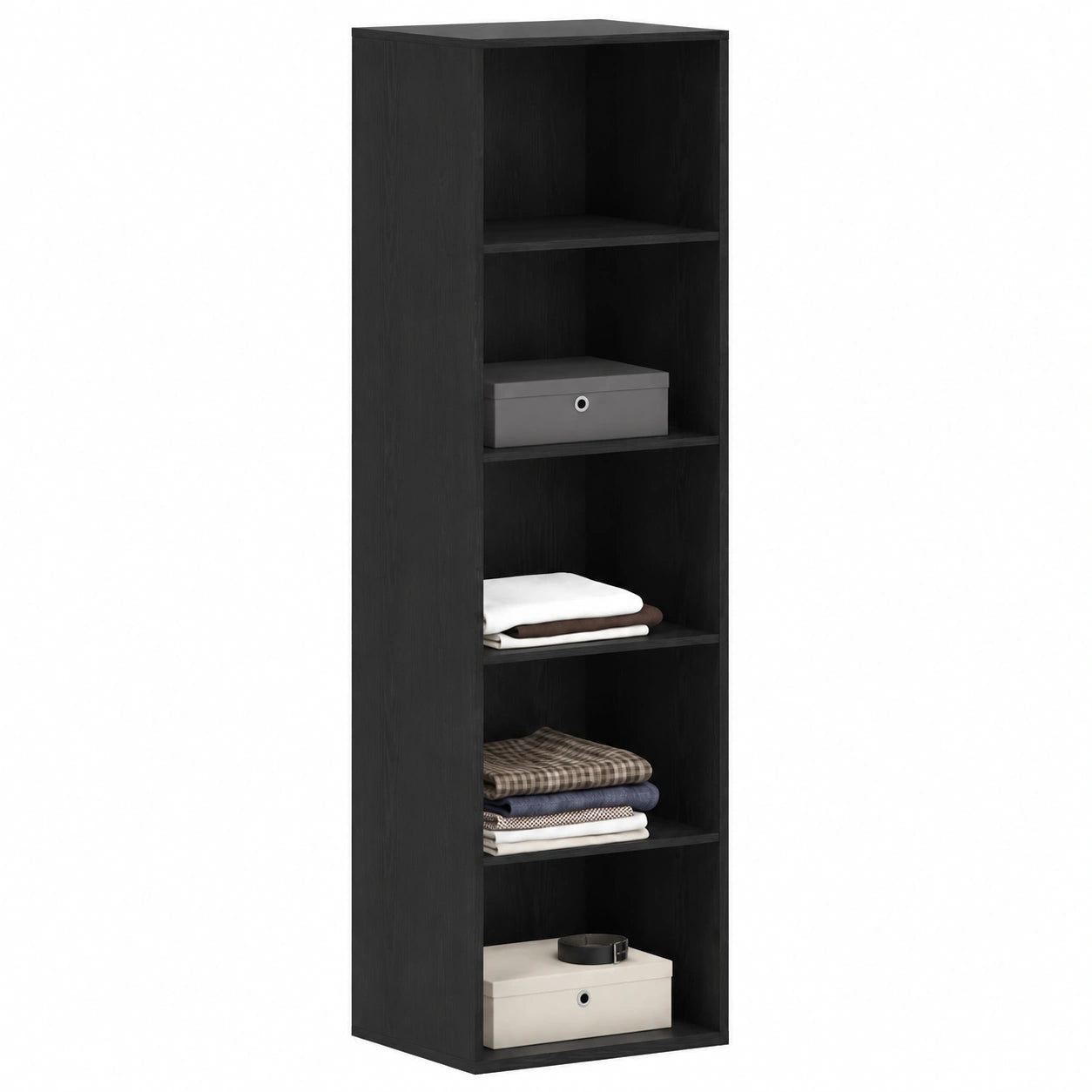 Armoire, avec rangement, en chêne, 50 x 50 x 200 cm, coloris noir, pour la chambre