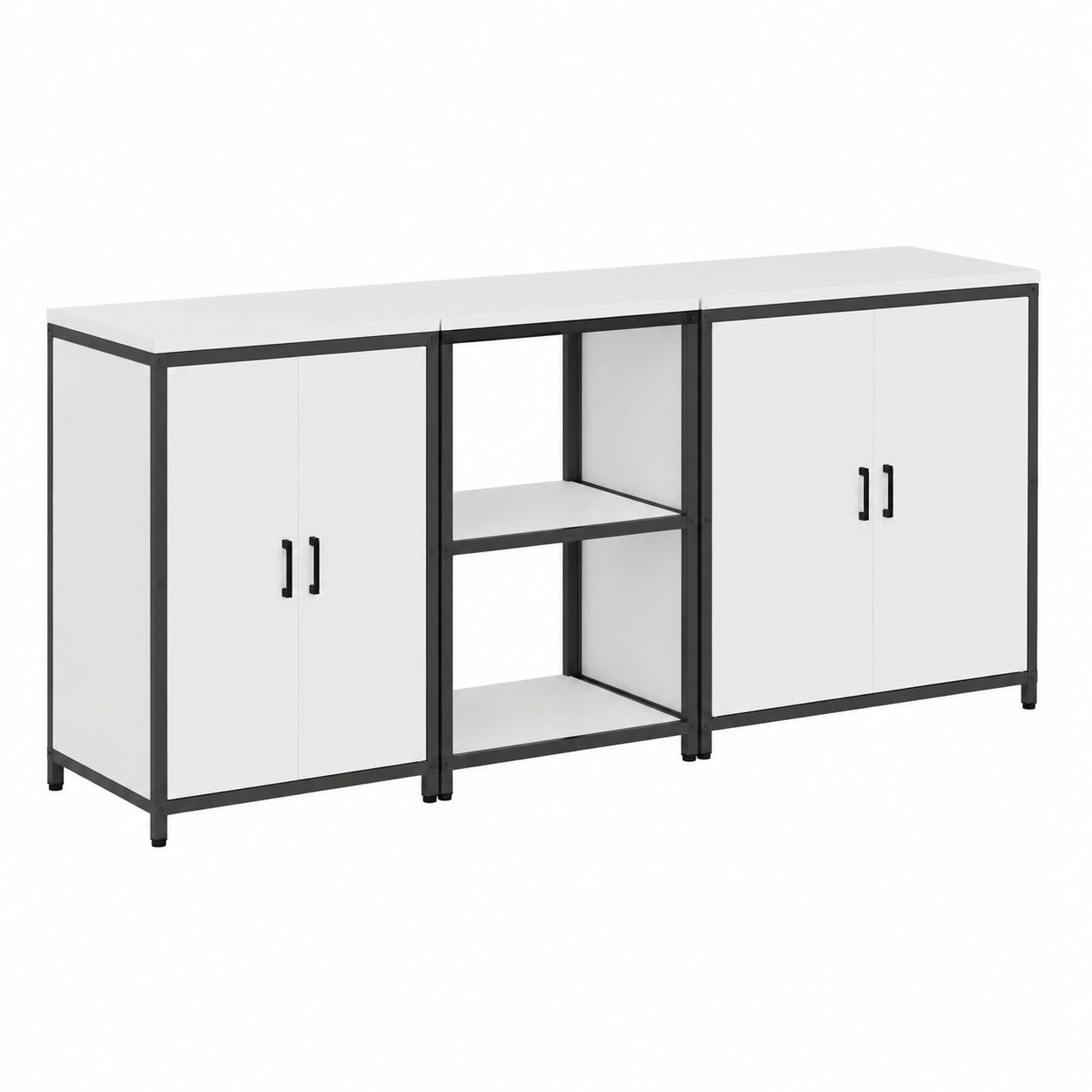 Armoire, 3 pièces, avec rangement, en acier, coloris blanc, pour la chambre