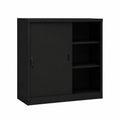 Armoire, avec rangement, avec portes coulissantes, avec portes, en acier, 90 x 40 x 90 cm, coloris noir, pour la chambre