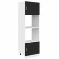 Armoire, avec rangement, en chêne, 60 x 57 x 207 cm, coloris noir, pour la chambre