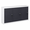 Armoire, avec rangement, en métal, coloris noir et gris, pour la chambre