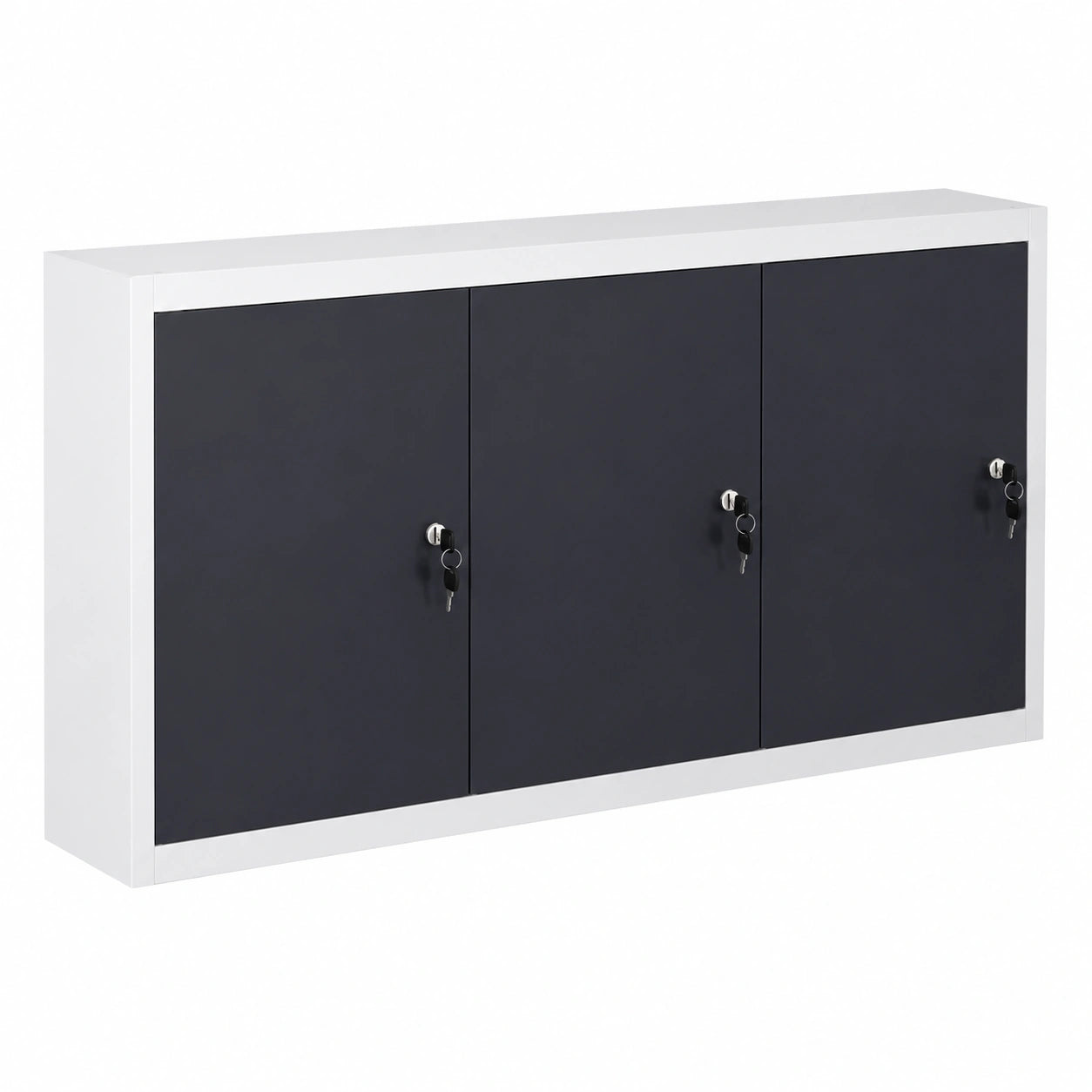 Armoire, avec rangement, en métal, coloris noir et gris, pour la chambre