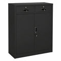 Armoire, en acier, avec rangement, coloris noir, 90 x 40 x 102 cm, pour la chambre