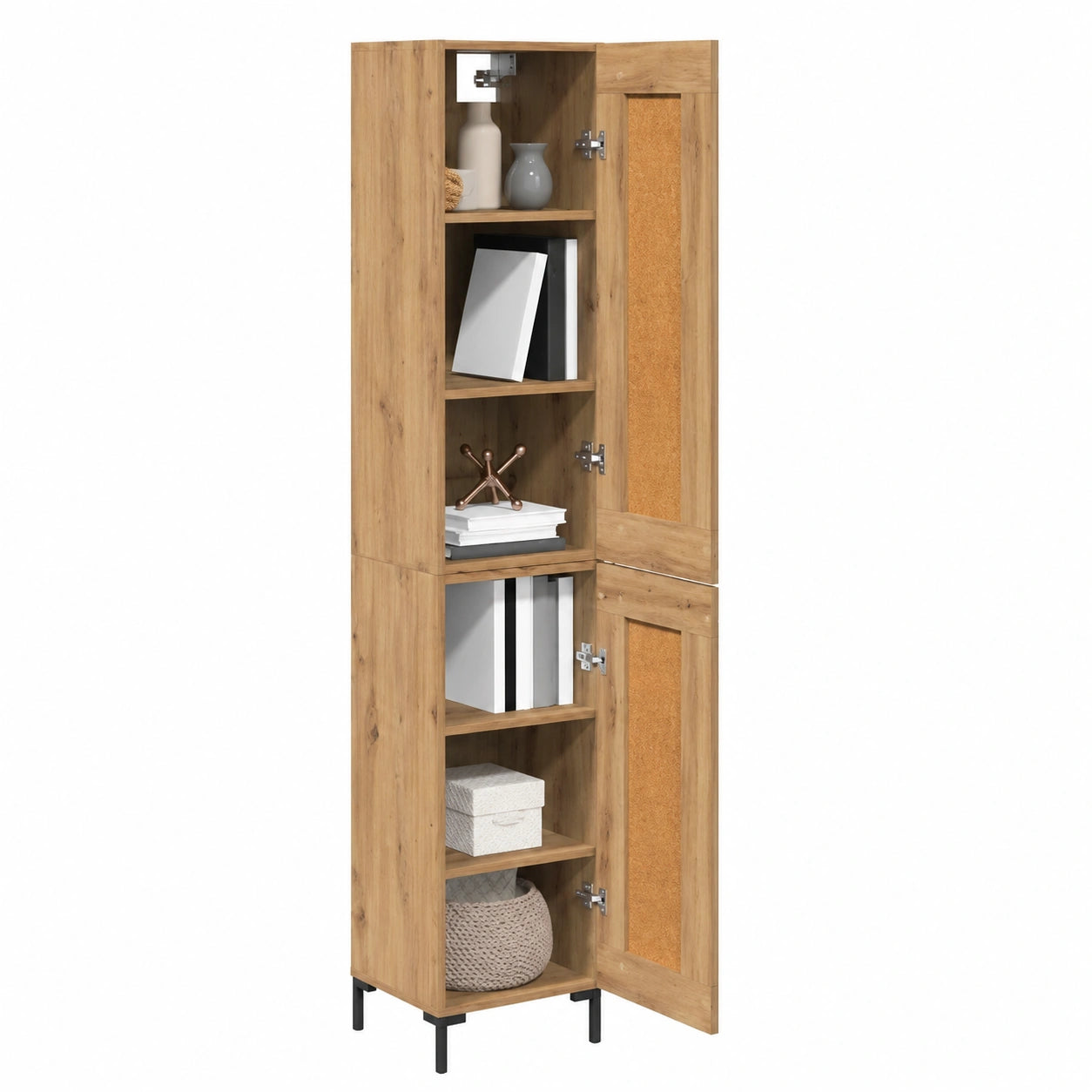 Armoire, en chêne, avec rangement, 34,5 x 34 x 180 cm, pour la chambre