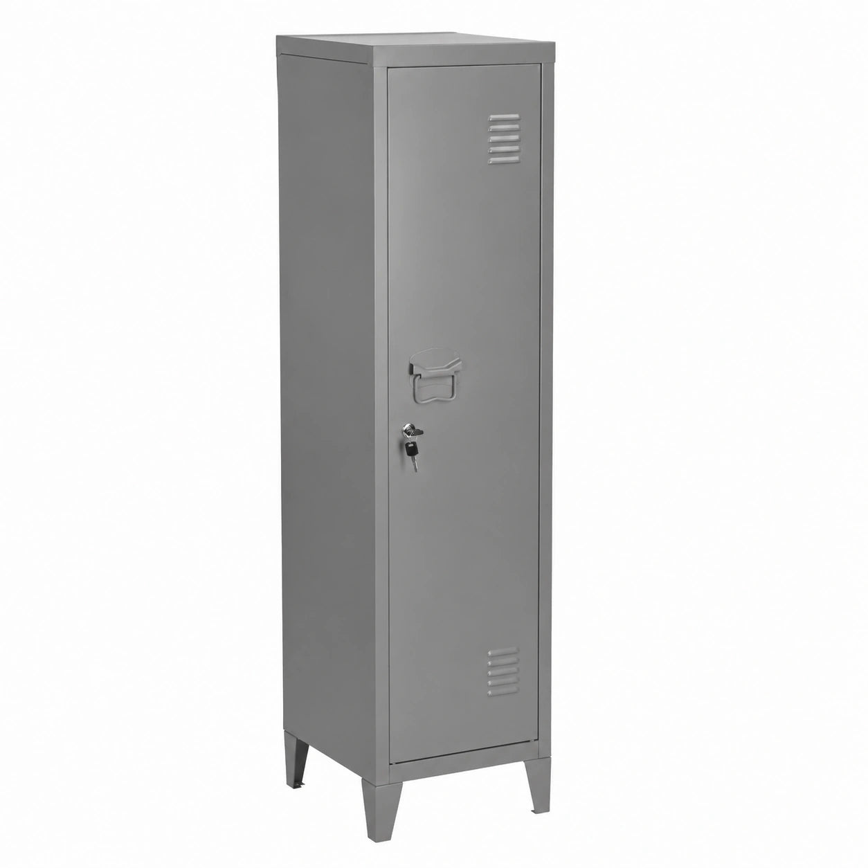 Armoire, avec rangement, coloris gris, 38,2 x 38,2 x 137,3 cm, pour la chambre