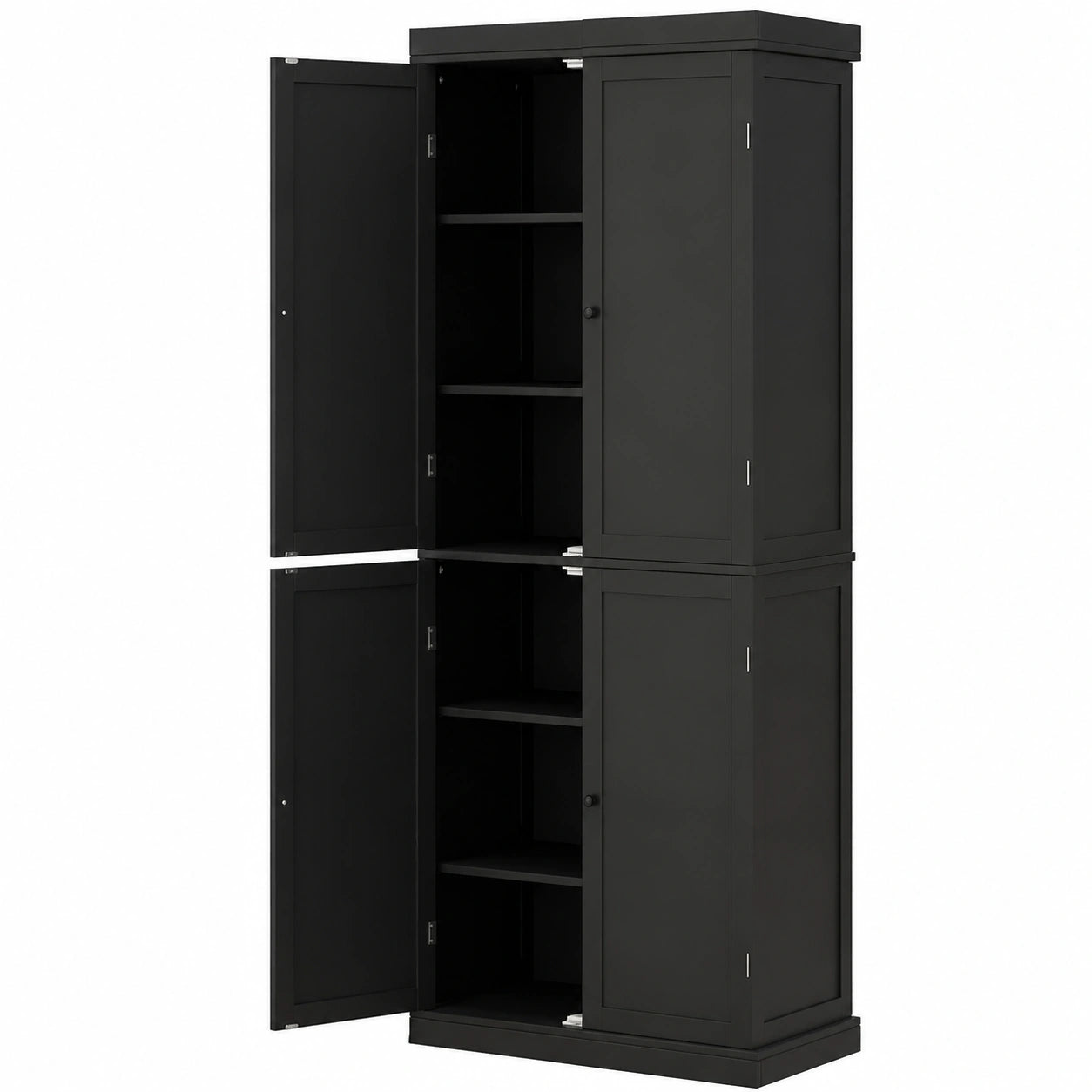 Armoire, avec rangement, avec étagères, avec portes, coloris noir et blanc, 76 x 40 x 184,5 cm, pour la chambre