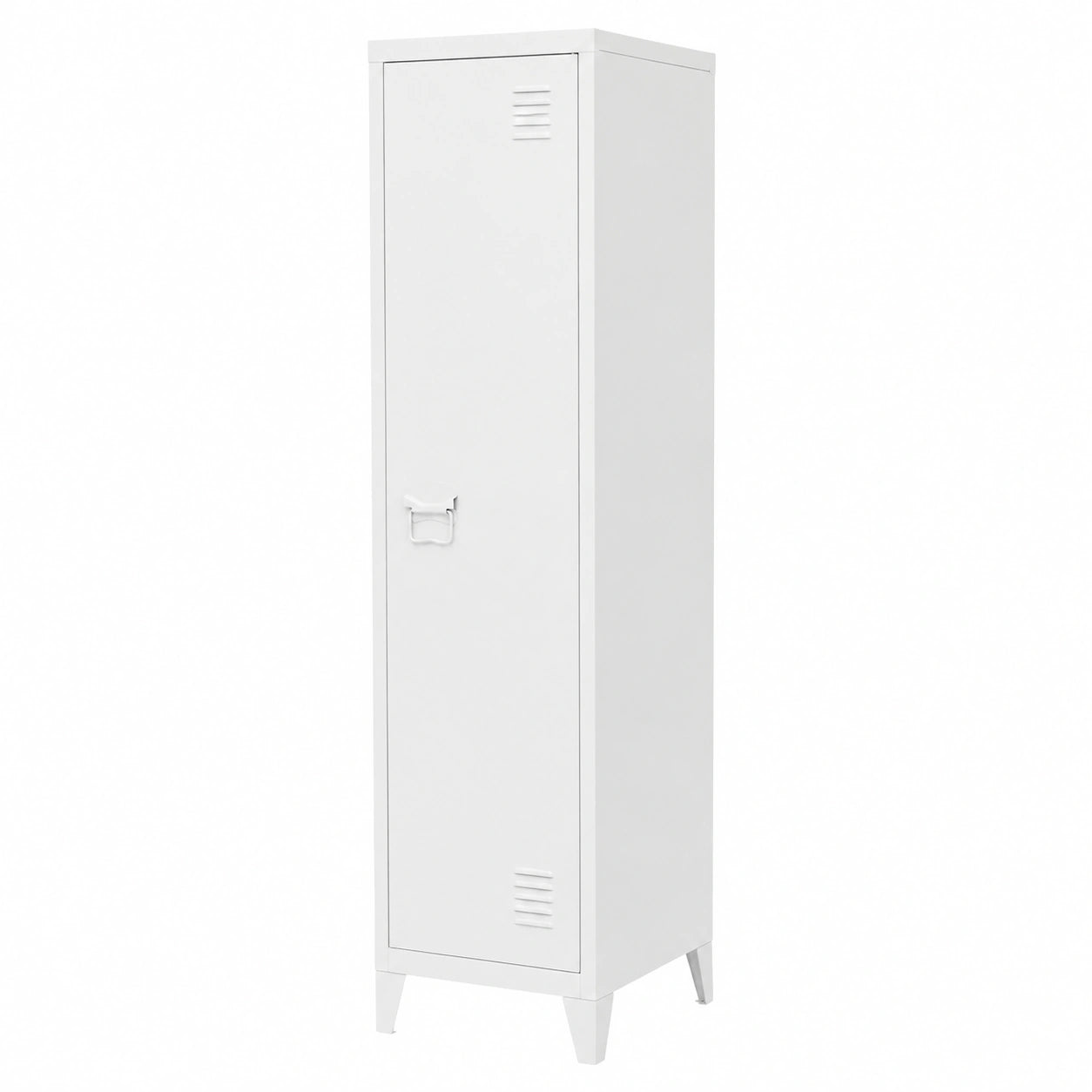 Porte-manteau, en acier, avec rangement, coloris blanc, 38 x 38 x 137,5 cm, pour l’entrée ou le couloir