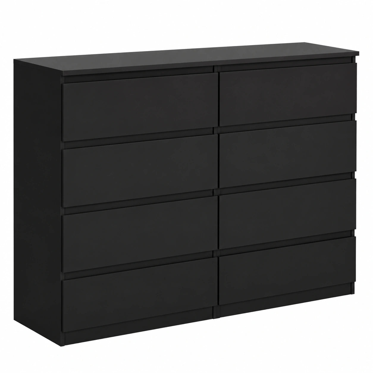 Commode, avec rangement, avec tiroirs, coloris noir, 120 x 39 x 78,5 cm, pour la chambre ou le salon