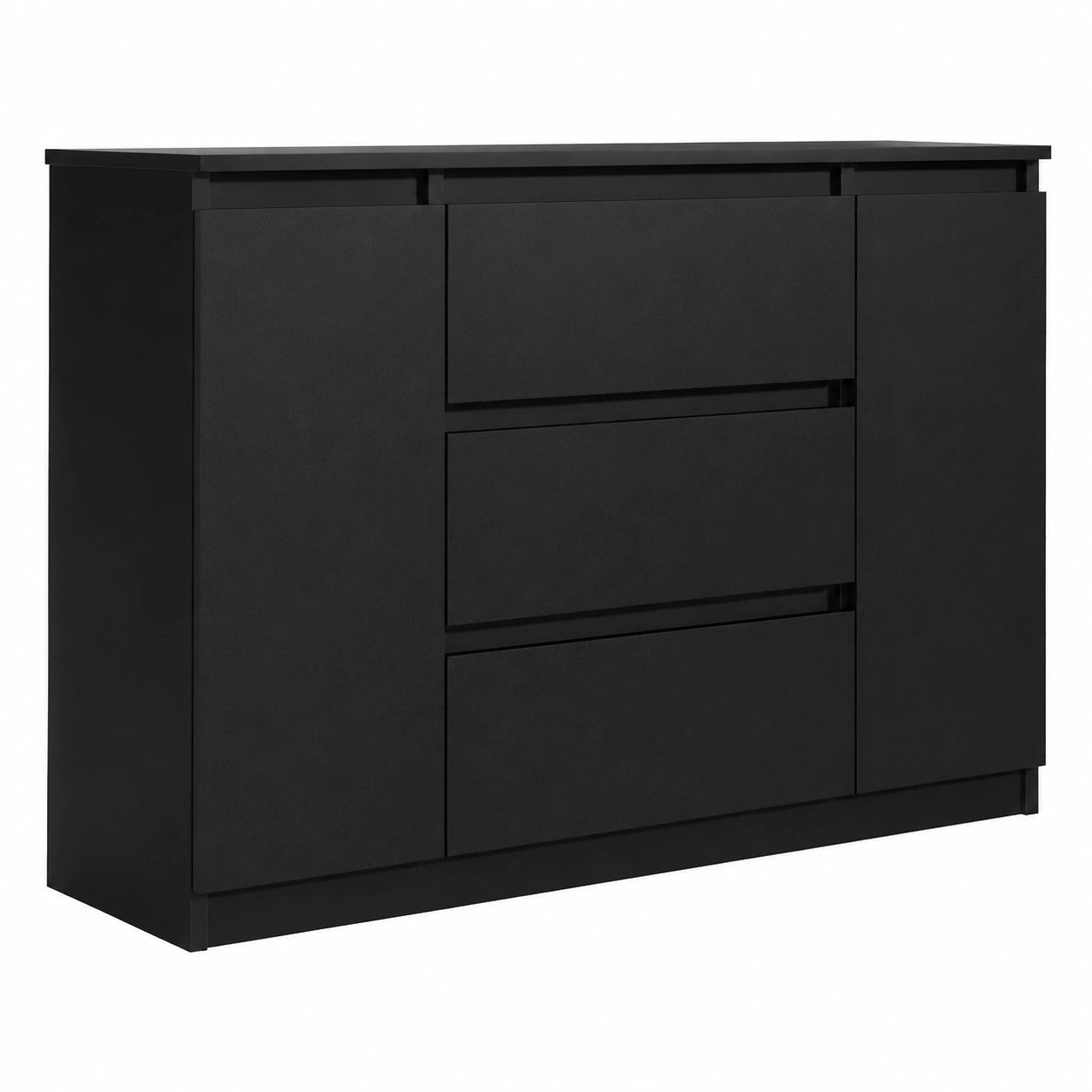 Commode, avec rangement, avec tiroirs, avec portes, coloris noir, 120,4 x 78,2 x 39 cm, pour la chambre ou le salon