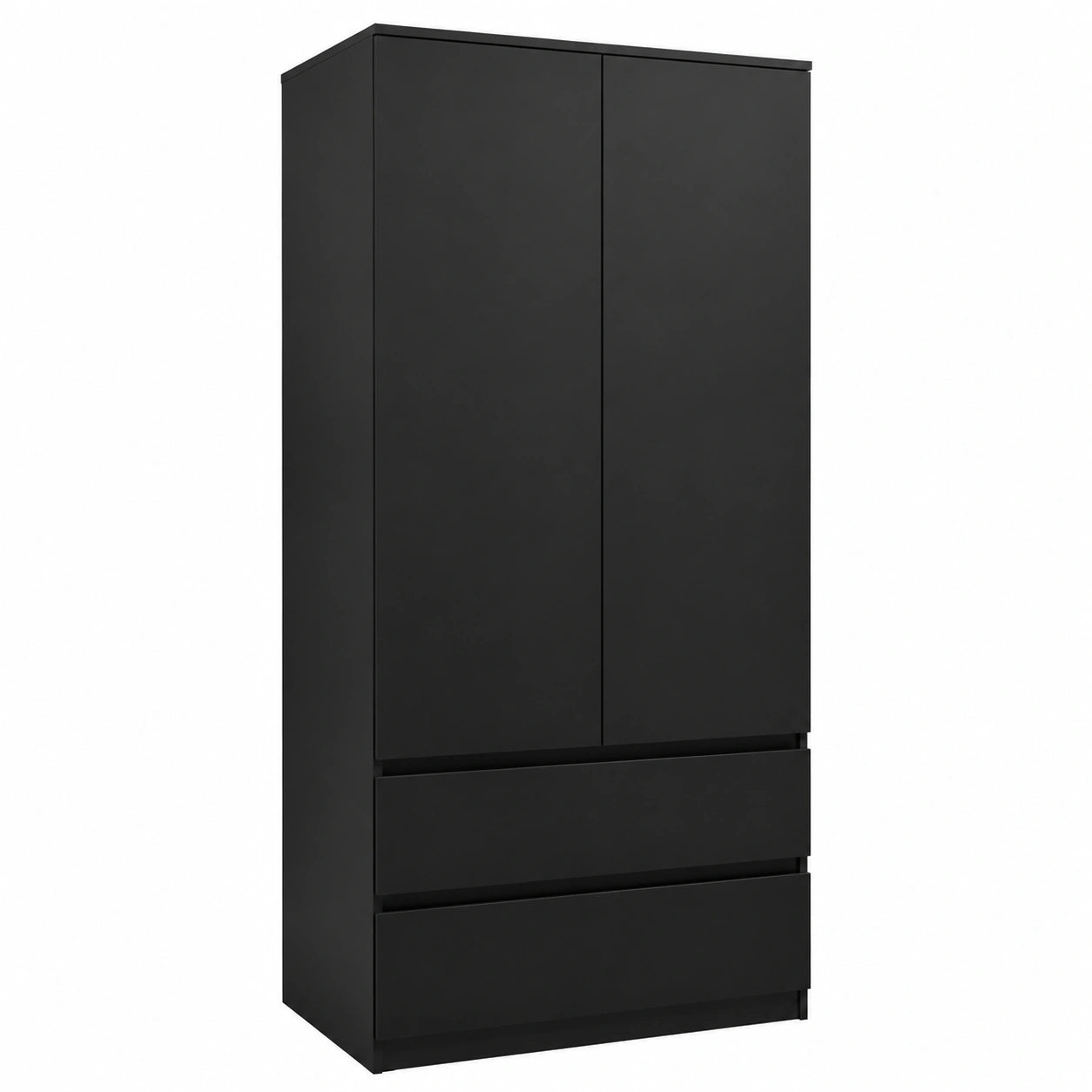 Armoire, avec rangement, avec tiroirs, 180 x 90 x 50 cm, coloris noir, pour la chambre