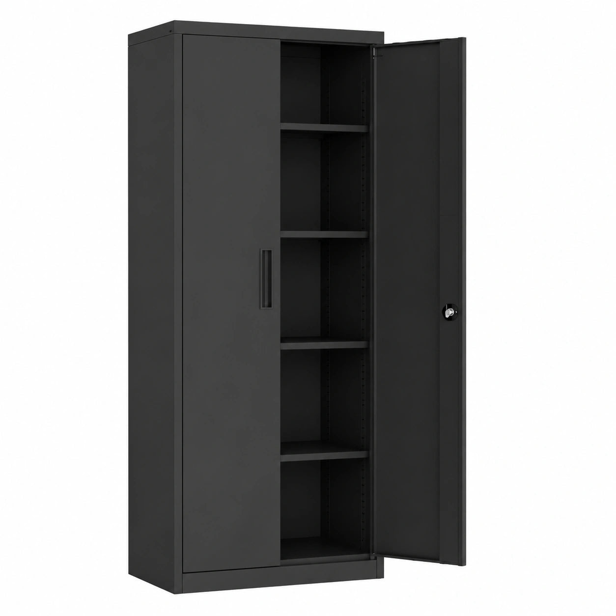 Armoire, en acier, réglable, avec rangement, avec étagères, coloris noir, 40 x 60 x 180 cm, pour la chambre