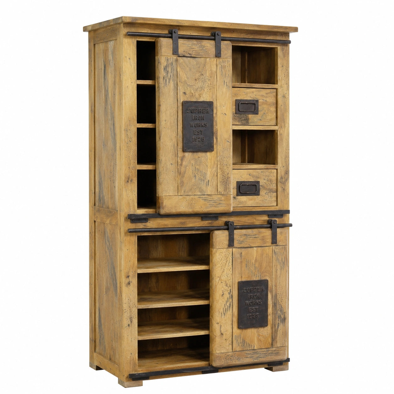 Armoire, en bois massif, coloris naturel, pour la chambre