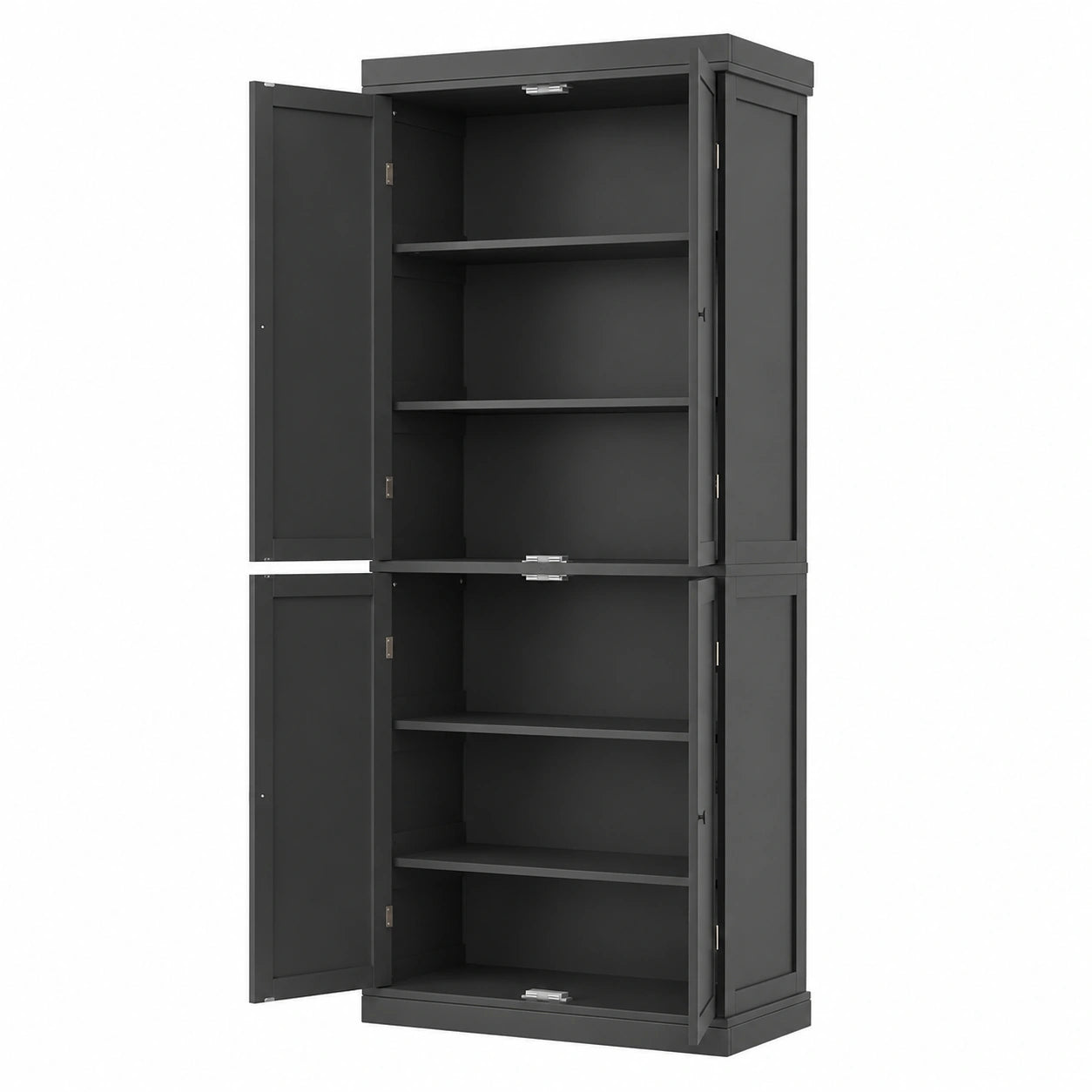 Armoire, réglable, avec étagères, avec portes, coloris noir, 76 x 40 x 184,5 cm, pour la chambre