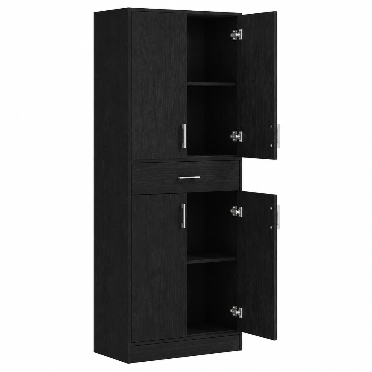 Armoire, réglable, avec tiroirs, avec étagères, coloris noir, pour la chambre