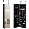 Armoire, avec rangement, avec portes, avec éclairage LED, 120 x 36 x 10 cm, coloris noir, pour la chambre