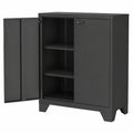 Armoire, en métal, 90 x 80 x 40 cm, coloris noir, pour la chambre