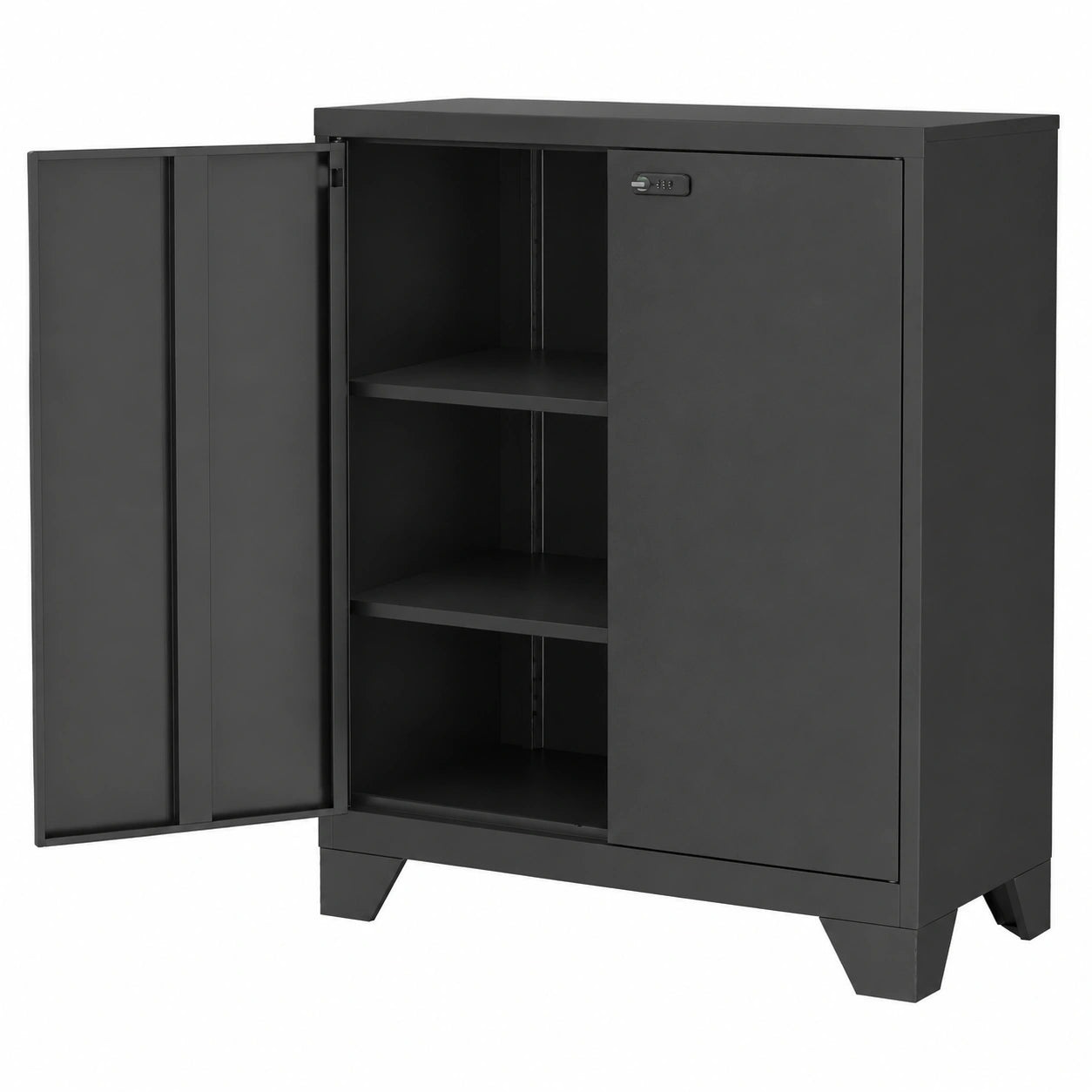 Armoire, en métal, 90 x 80 x 40 cm, coloris noir, pour la chambre