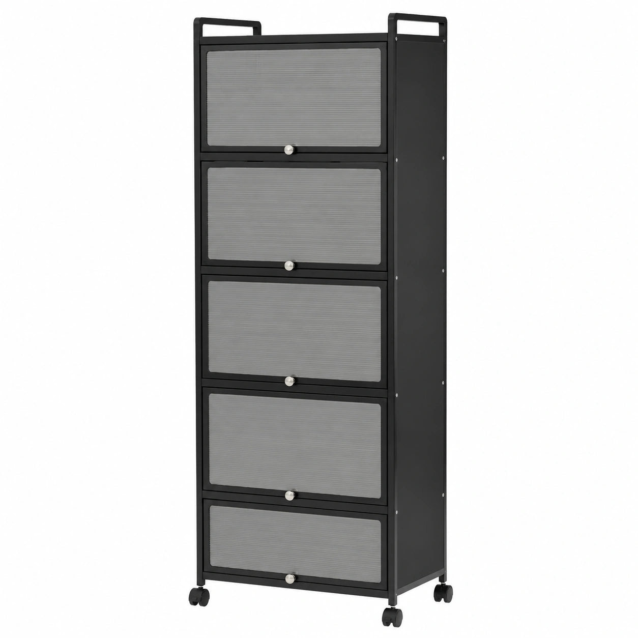 Armoire, avec rangement, avec étagères, avec portes, coloris noir, 60 x 32 x 154 cm, pour la chambre