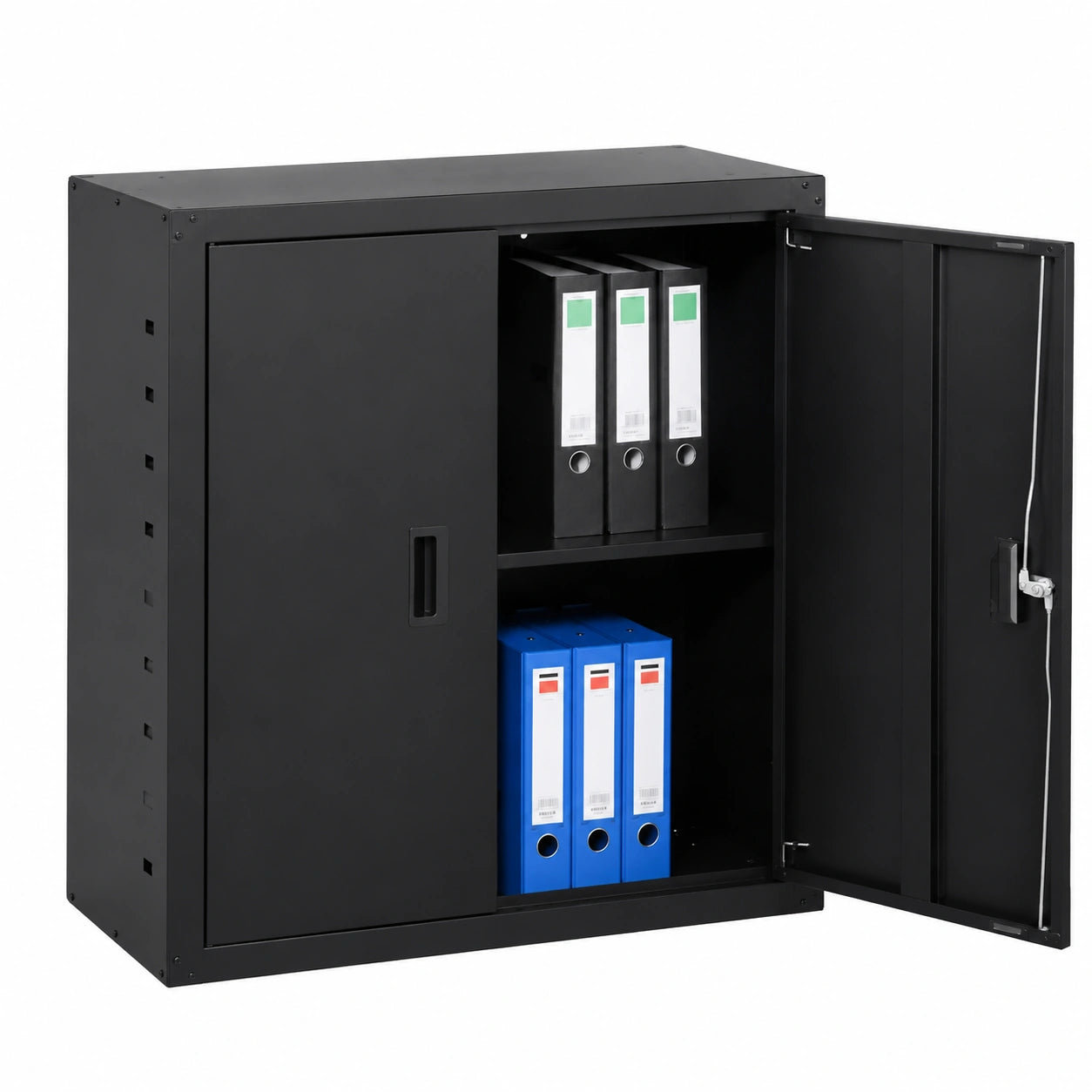 Armoire, en acier, coloris noir, 90 x 90 x 40 cm, pour la chambre