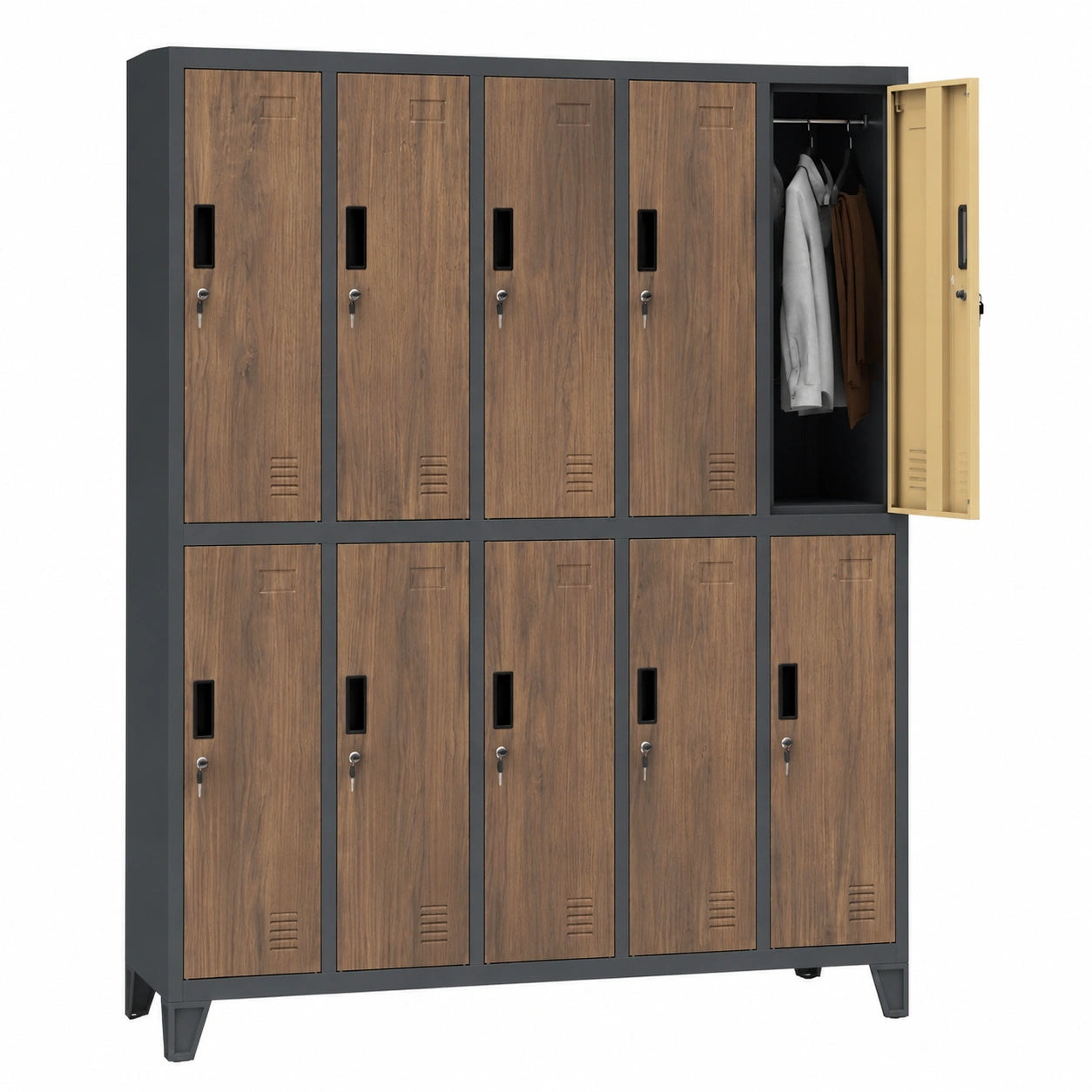 Porte-manteau, avec rangement, coloris anthracite, pour l’entrée ou le couloir